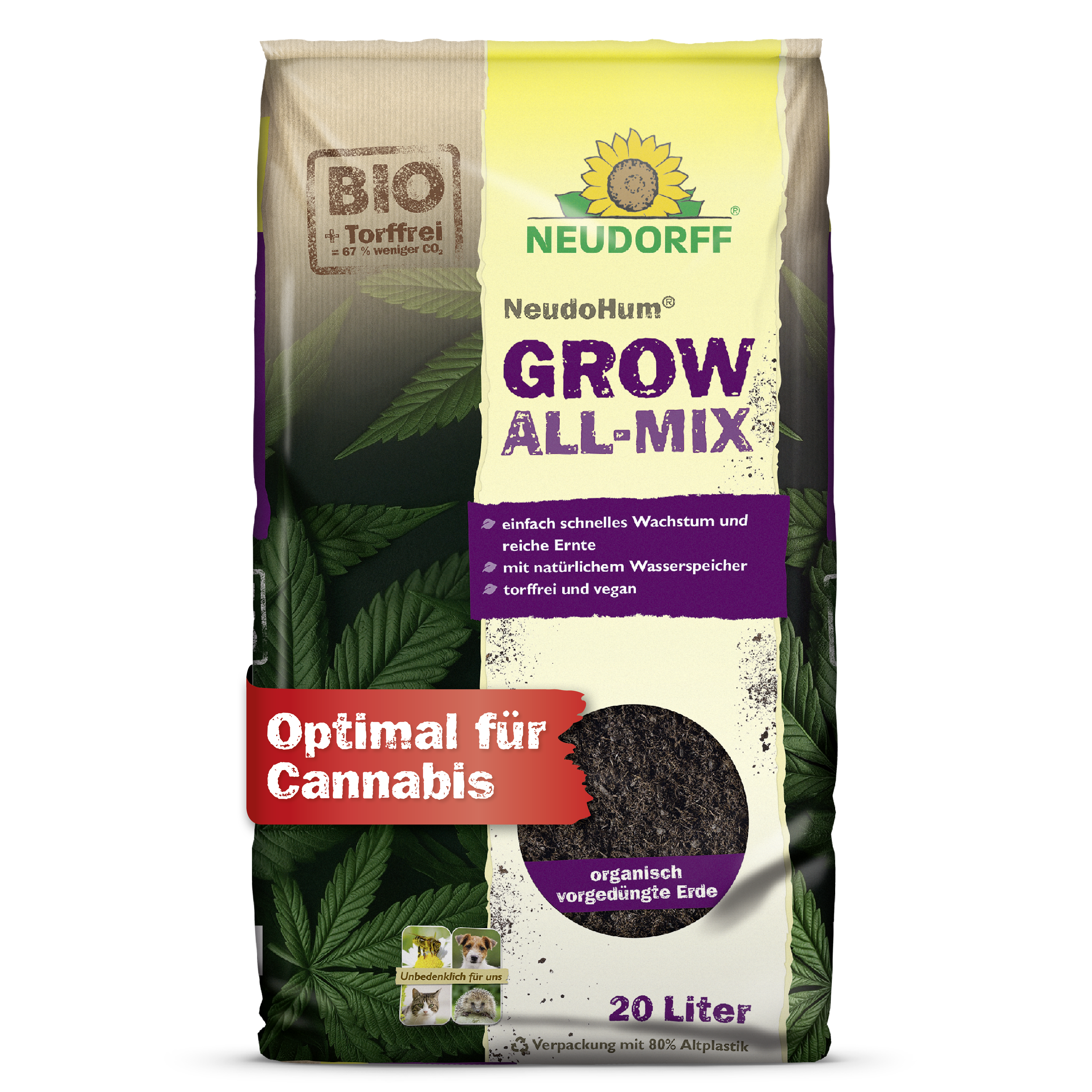 cannabis erde ohne düngen Neudorff NeudoHum Grow All-Mix