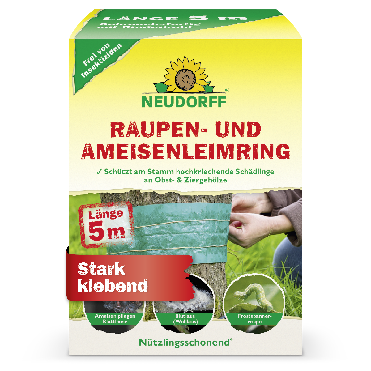 Mit dem Raupen- und AmeisenLeimring von Neudorff schützt du deine Obstbäume und Ziergehölze vor Raupen, Ameisen und anderen Schädlingen