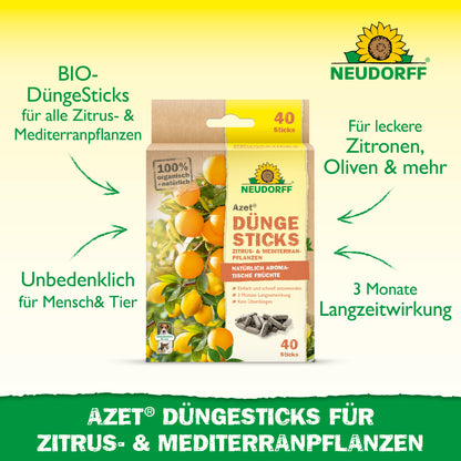 Azet Düngesticks für Zitrus- & Mediterranpflanzen