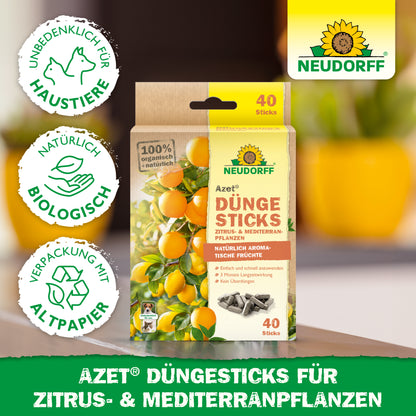 Azet Düngesticks für Zitrus- & Mediterranpflanzen