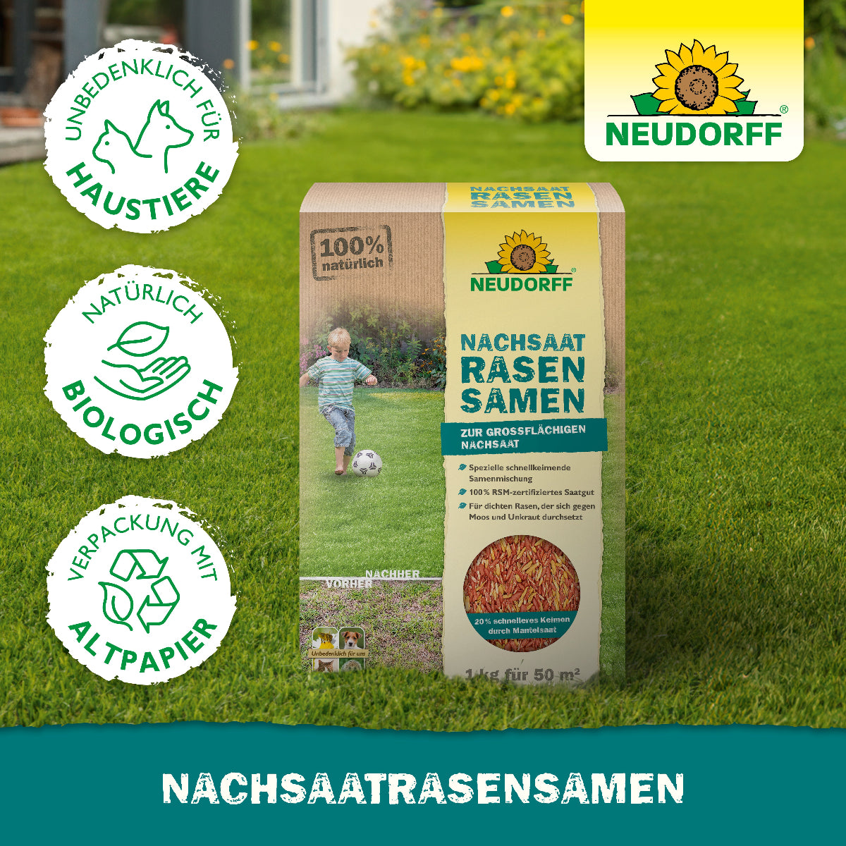 rasensamen aufbewahren Neudorff Nachsaat Rasensamen schließt kahle Stellen im Rasen – Neudorff Shop
