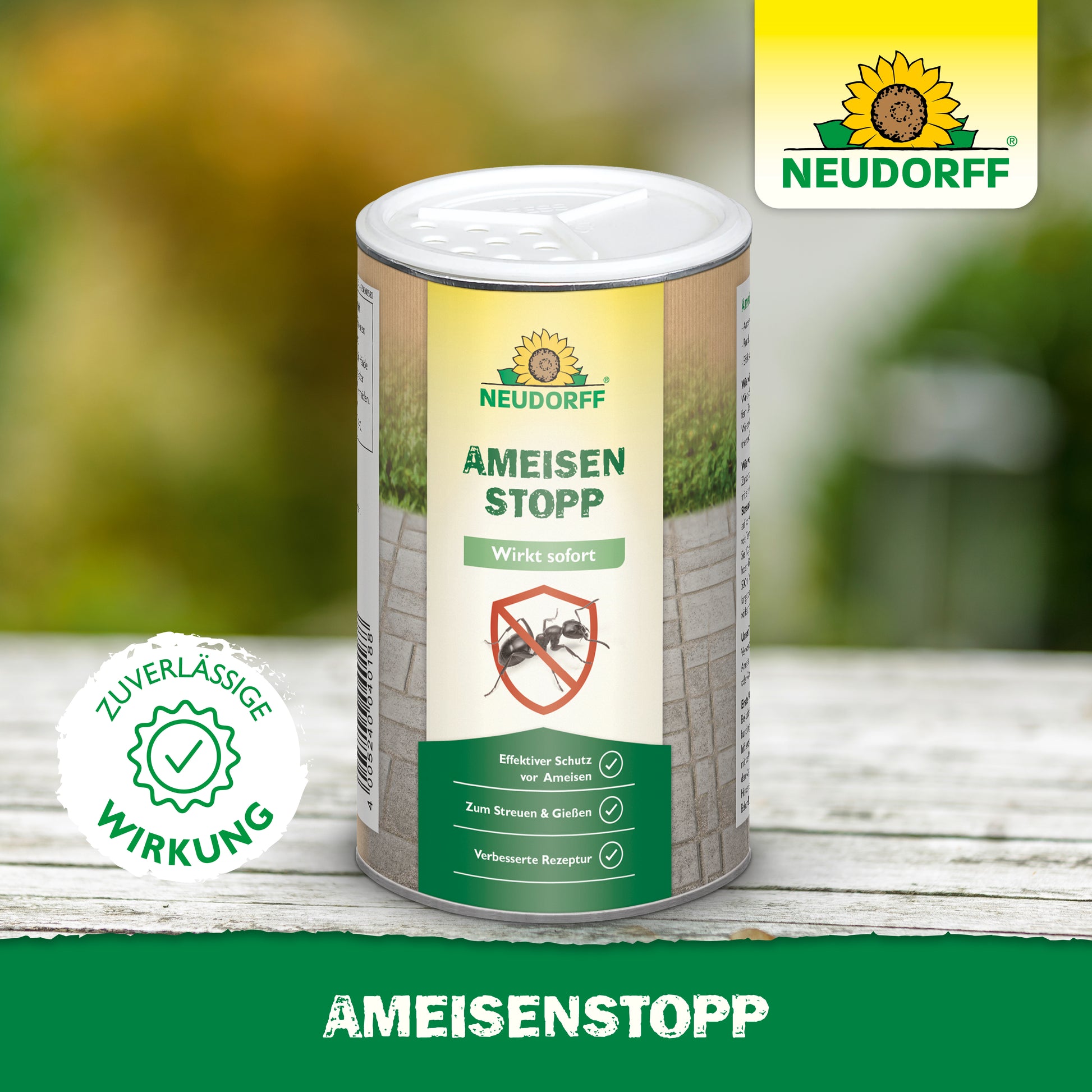 Mit AmeisenStopp von Neudorff Ameisen effektiv aus haus und Garten vertreiben