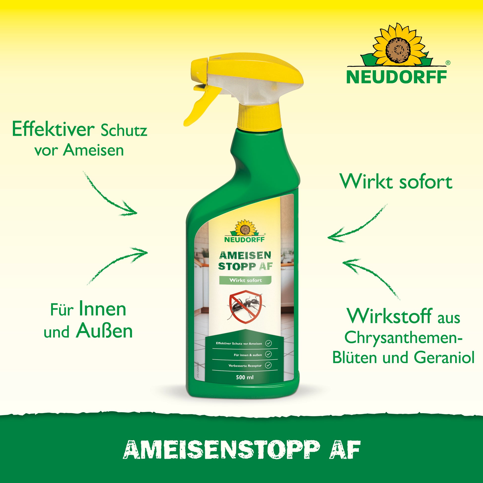 Mit dem AmeisenStopp AF von Neudorff  holst du dir einen effektiven Schutz vor Ameisen ins Haus bzw. den Garten