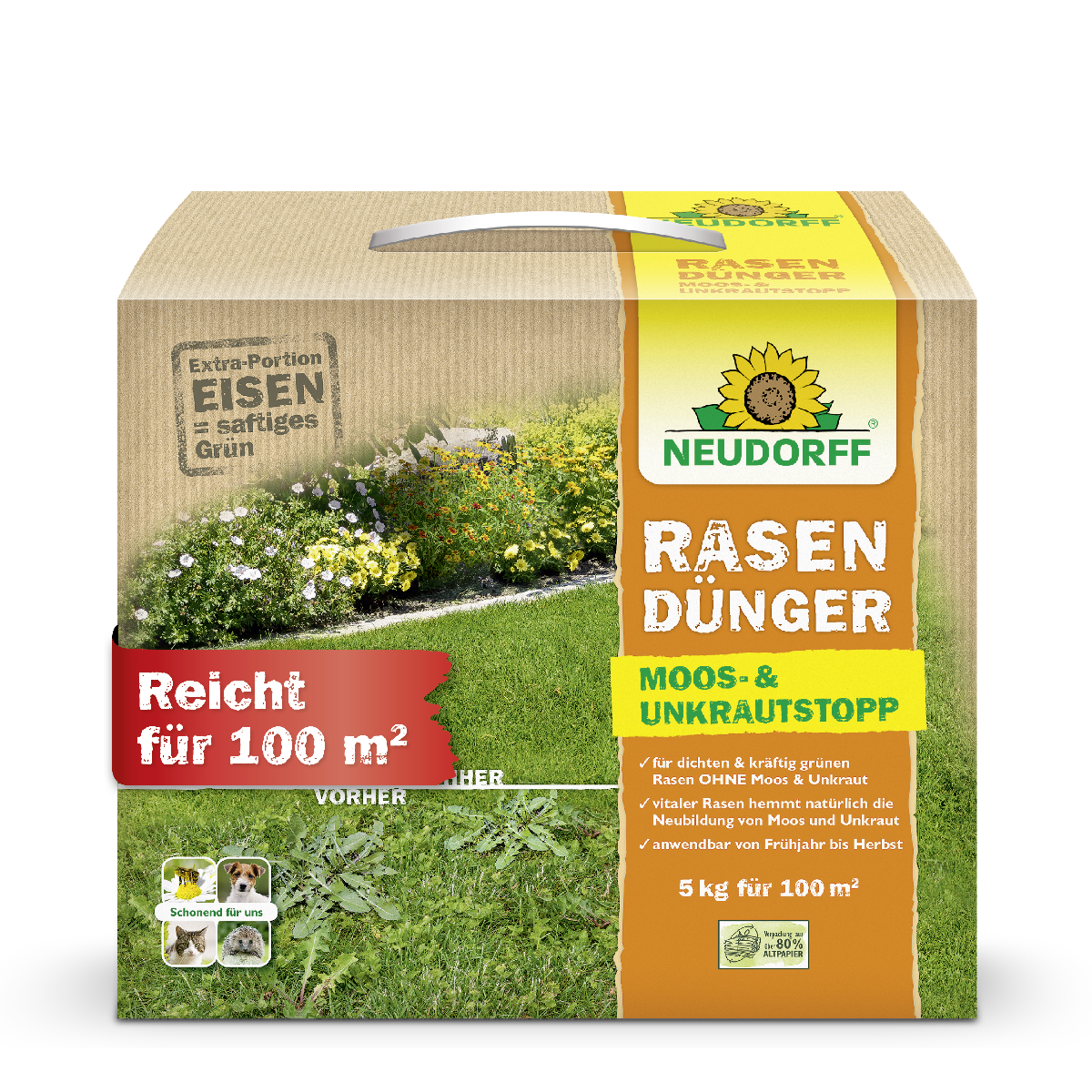 Neudorff Rasendünger Moos- & UnkrautStopp – Rasen nachhaltig düngen –  Neudorff Shop