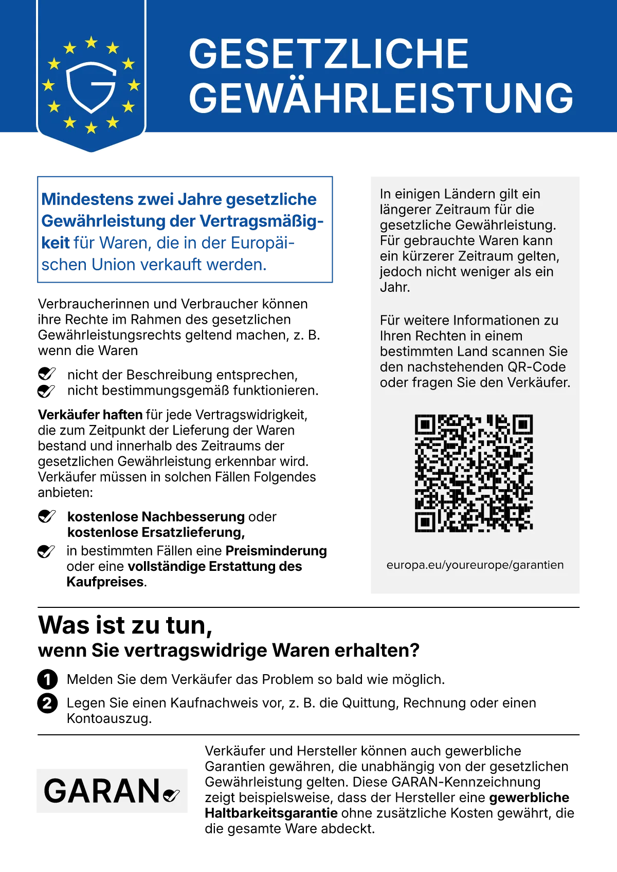 Gesetzliche Gewährleistung
